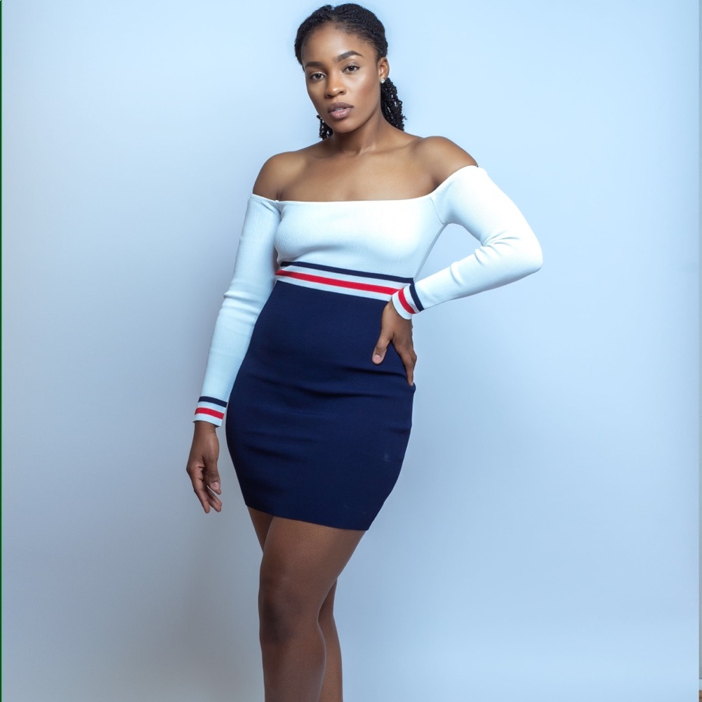 OFF SHOULDER SPAN DRESS